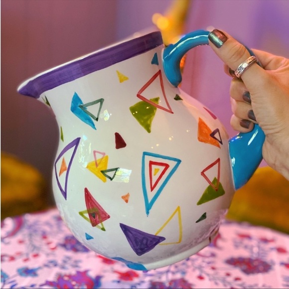 Vintage 1980s/1990s Designpac geometric ceramic pitcher/vase - Picture 1 of 14